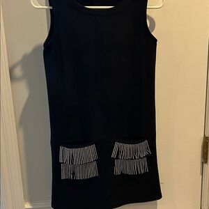 MIA New York Girl’s Black Sleeveless Dress with Fringes, size XL